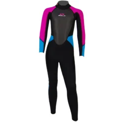 Sola Girls Storm 3/2mm Fullsuit Wetsuit - Turquoise/Magenta