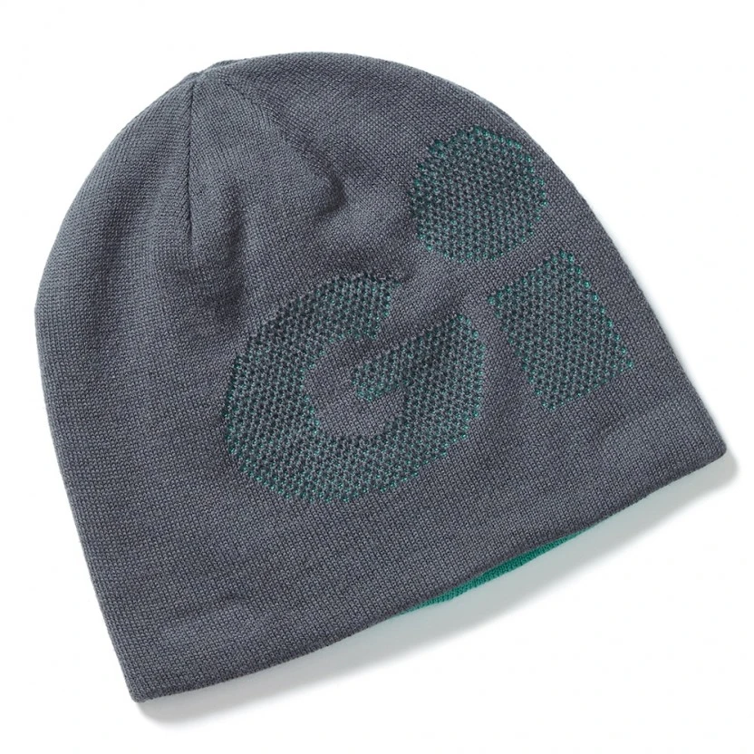 Gill Reversible Knit Beanie - Grey/Turquoise