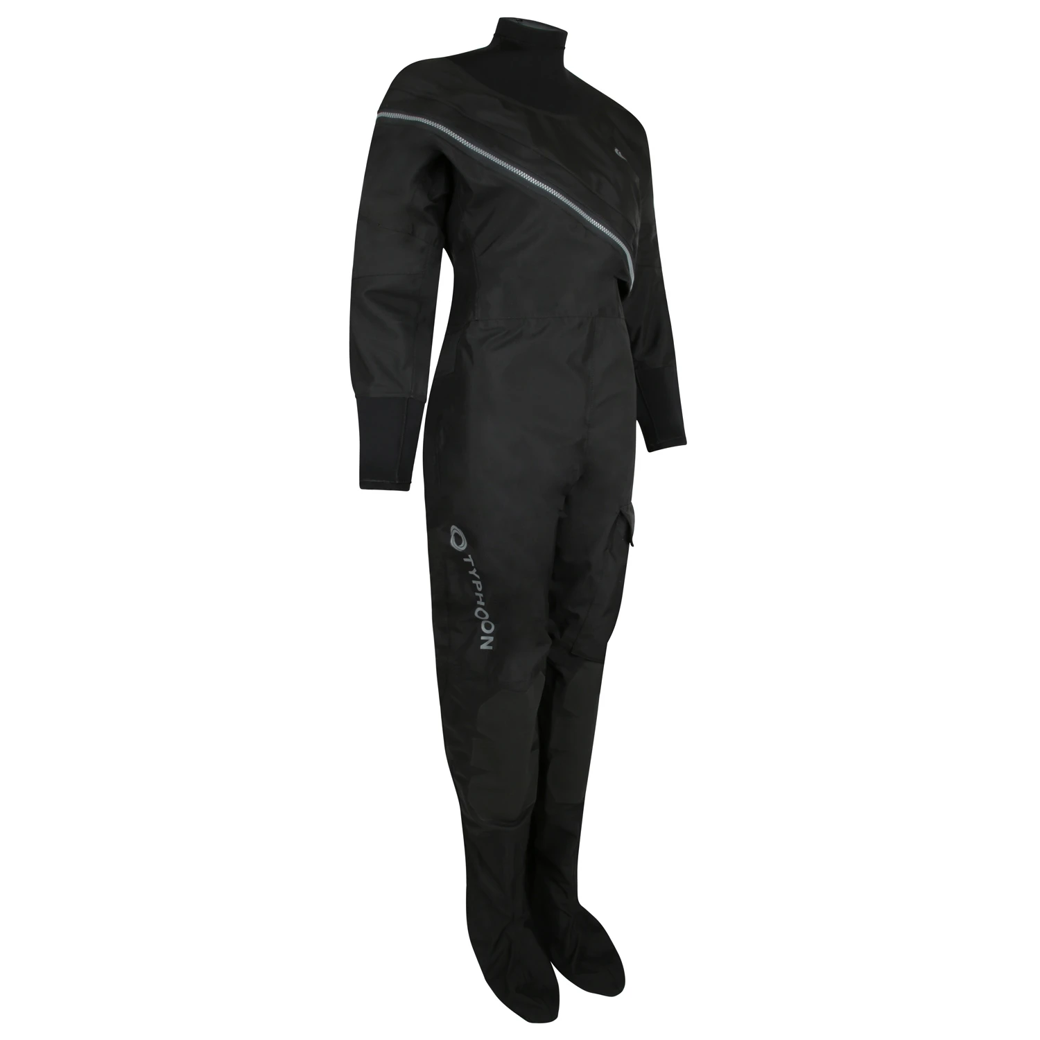 Typhoon Ladies Ezeedon Drysuit & Undersuit - Black/Grey - Image 2