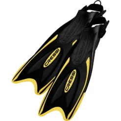 Cressi Palau Long Adjustable Fins Snorkelling Fins - Black/Yellow