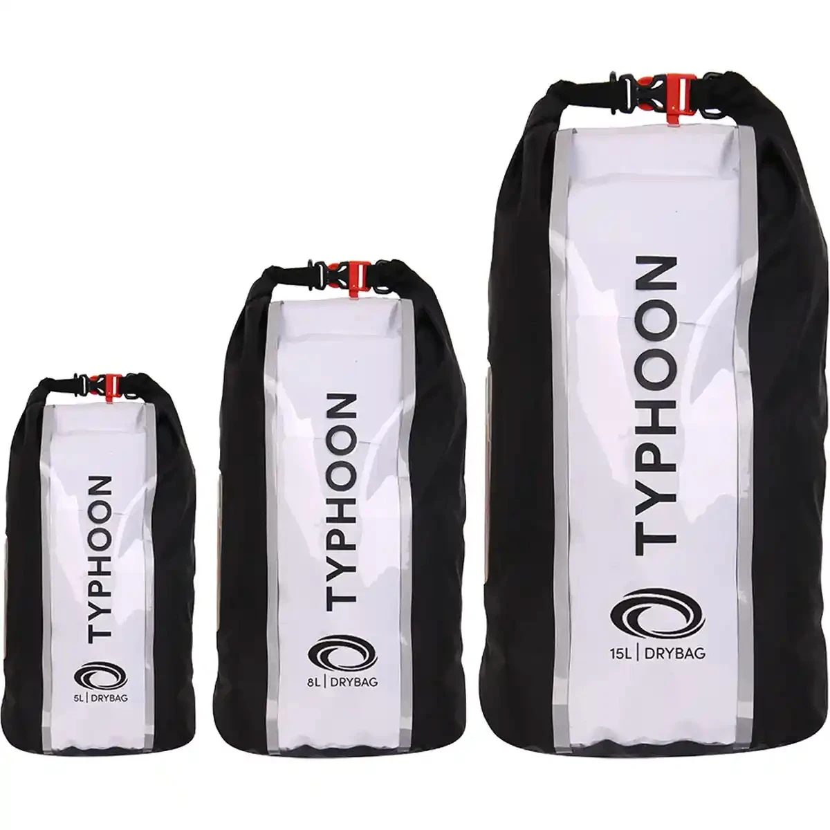 Typhoon Mersea Roll Top Dry Bags - Black/Transparent