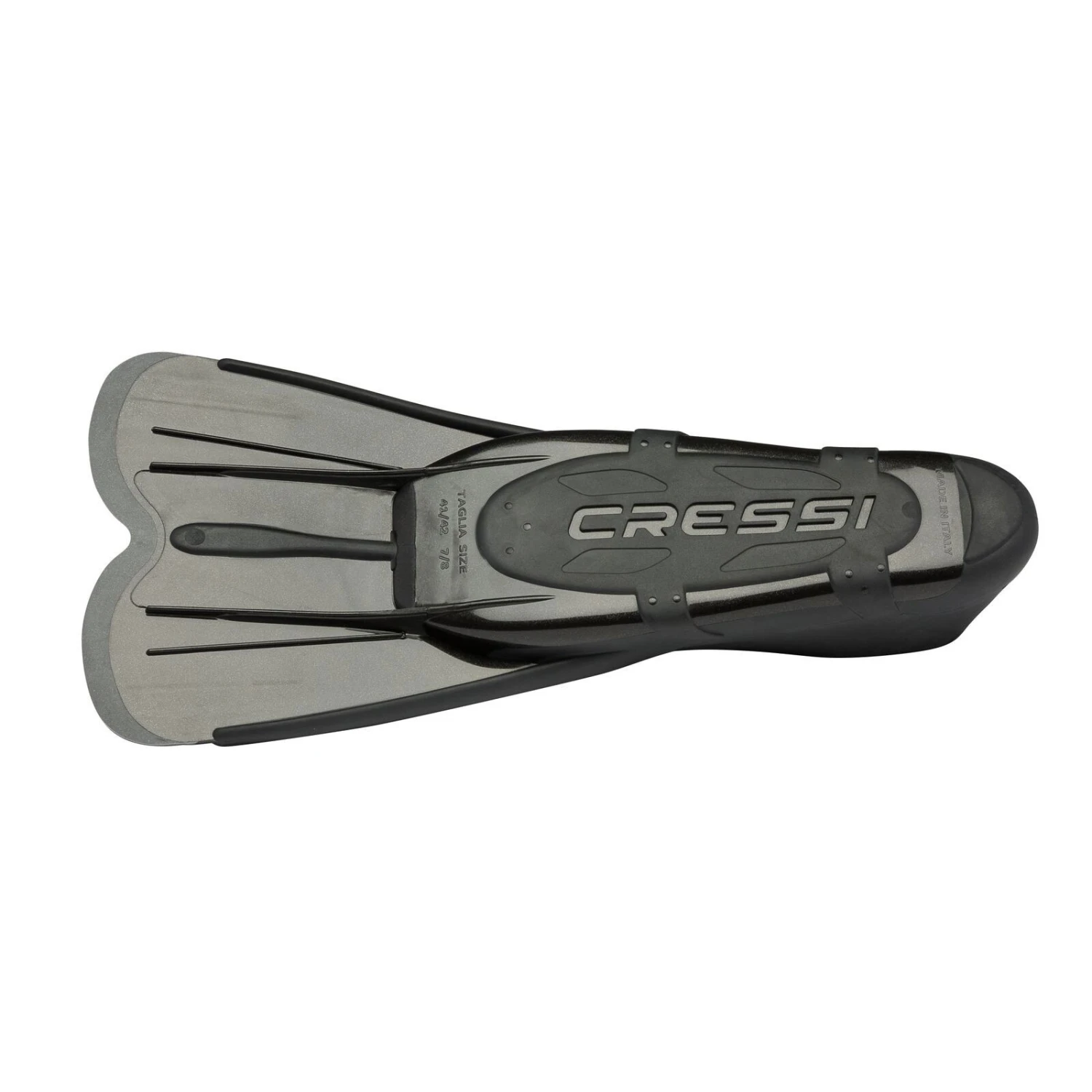 Cressi Agua Short Snorkelling Fins - Black/Silver - Image 2