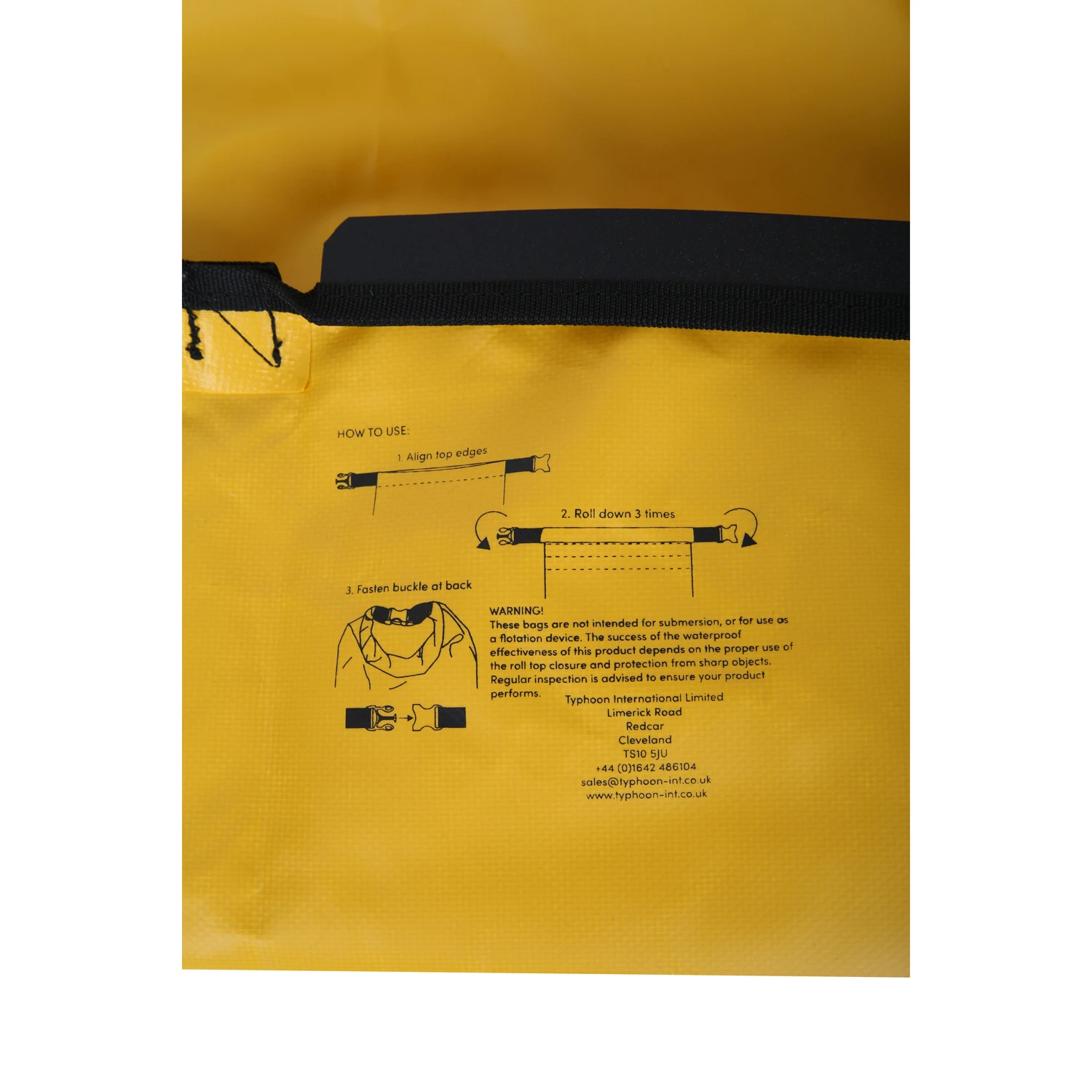 Typhoon Seaton Heavy Duty Roll Top Dry Bag - 5L - Yellow - Image 3